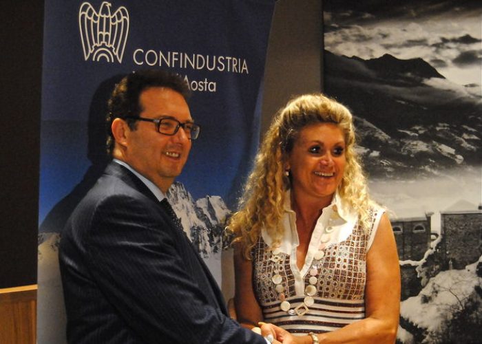 Il neo Presidente di Confindustria VdA Paolo Giachino con Monica Pirovano