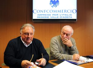 Il Presidente di Confcommercio Graziano Dominidiato ed il suo vice Giuseppe Sagaria