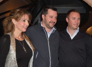 Il Segretario della Lega Salvini con i candidati Spelgatti e Manfrin