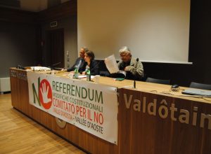 La serata organizzata per il "No"