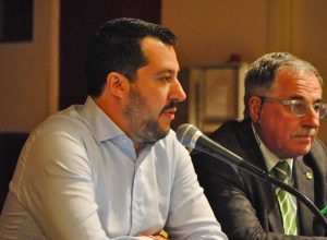 Il Segretario federale della Lega Nord Matteo Salvini