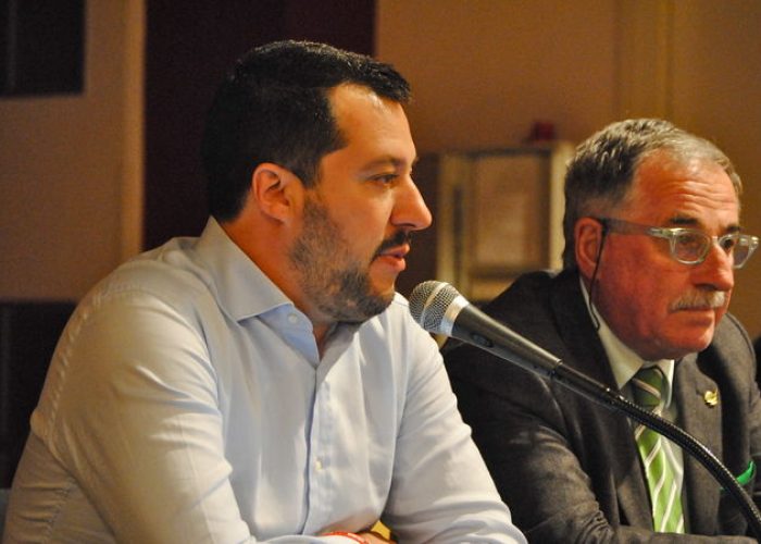 Il Segretario federale della Lega Nord Matteo Salvini