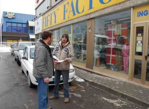 Silvio Tadiello davanti alla Nike Factory Store di Quart