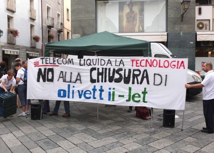 Olivetti I-Jet - la protesta dei dipendenti