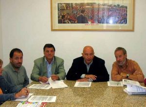 I sindacalisti CGIL durante la conferenza stampa, al centro Claudio Viale