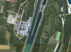 Vista della centrale di Fessenheim con Google Maps
