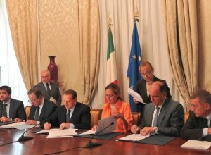 La firma dell'intesa sulle grandi opere di interesse nazionale