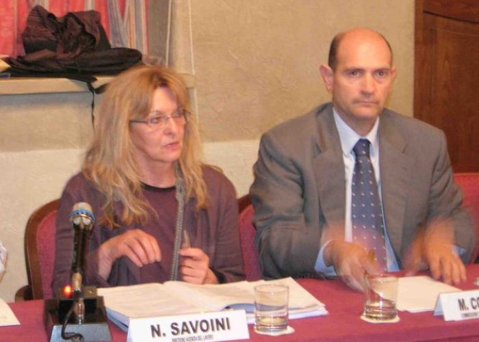 Nadia Savoini, direttore dell'Agenzia del Lavoro, e Maurizio Corradetti, rappresentante della Commissione europea