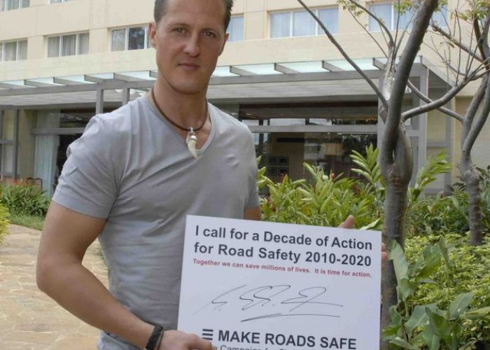Un'immagine della campagna Make Roads Safe - Strade sicure