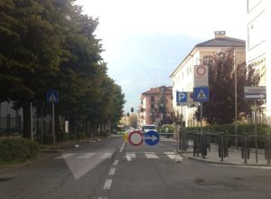 Il tratto di strada chiusa in Corso Padre Lorenzo (foto d'archivio)