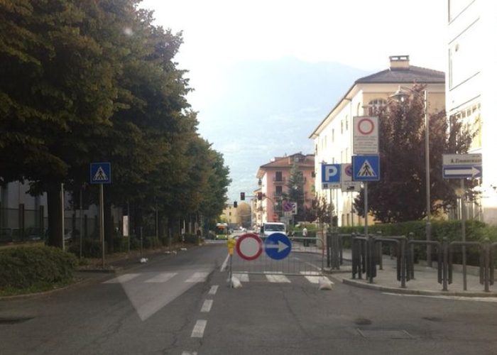 Il tratto di strada chiusa in Corso Padre Lorenzo (foto d'archivio)