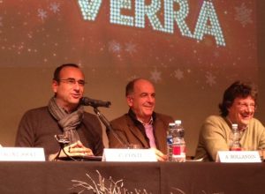 Carlo Conti con Rollandin e Marguerettaz