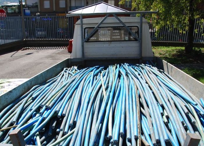 I furgoni carichi di rame ritrovati dalla Polizia