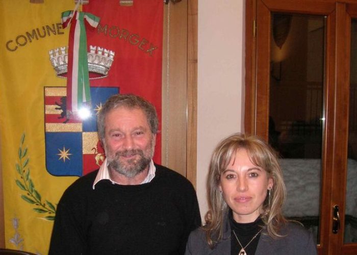 Il sindaco Ezio Graziola e il vice sindaco Elena Luboz