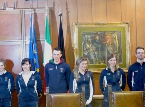 Il gruppo degli otto atleti valdostani in partenza per Sochi