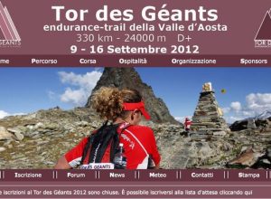 Homepage del sito Tor des Géants