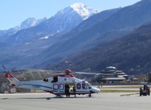 L'elicottero del Soccorso Alpino Valdostano