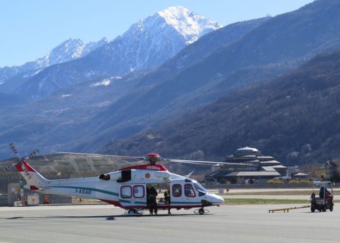 L'elicottero del Soccorso Alpino Valdostano
