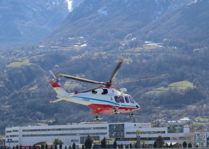 L'elicottero del Soccorso Alpino Valdostano