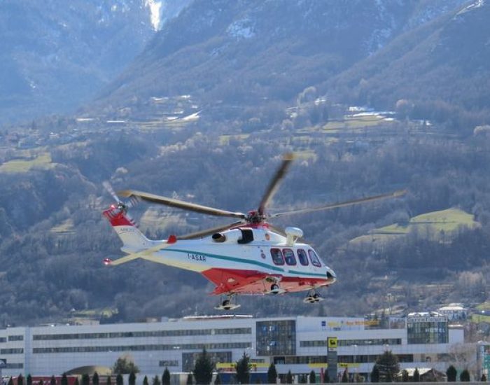L'elicottero del Soccorso Alpino Valdostano