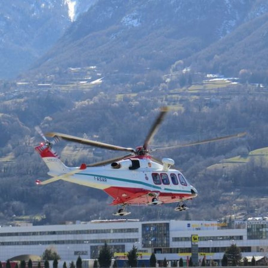 L'elicottero del Soccorso Alpino Valdostano