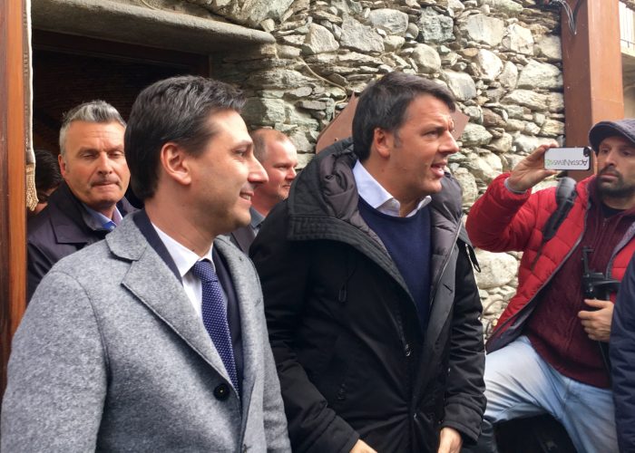 Matteo Renzi con Laurent Viérin
