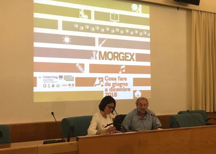 Presentazione eventi Morgex - il sindaco Lorenzo Graziola e Giulia Radin