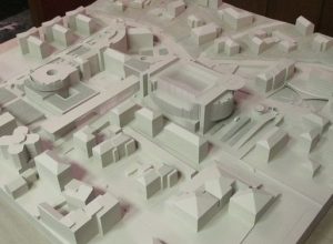 Il plastico del progetto dell'ospedale