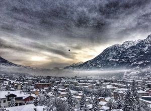 Aosta sotto l'ultima nevicata