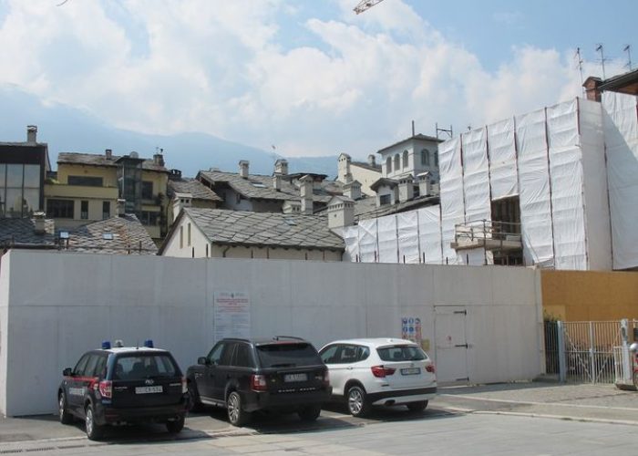 Il cantiere in Piazza Caveri