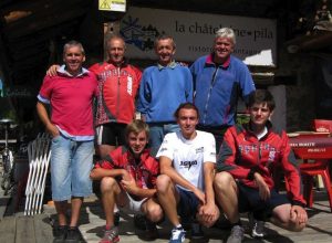 Raduno slittino pista naturale a Pila: Damiano Lugon, Battista Pieiller, Riccardo Borbey, Loris Botticini Matteo Rosset, Daniele Sessa, Matteo Agnesod
