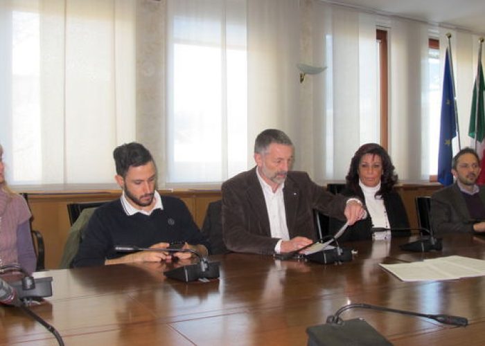 Conferenza stampa fine anno 2014 Pd-Sinistra Vda