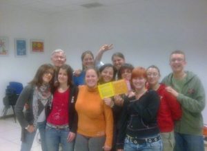 Il gruppo dei giovani che hanno costituito il presidio intitolato a Giancarlo Siani