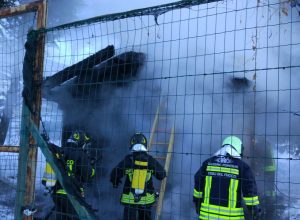 L'incendio a Sarre.