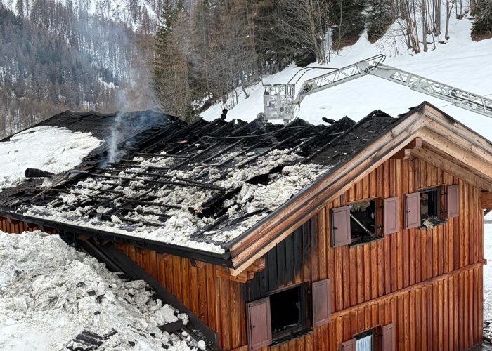 incendio tetto Saint Rhémy en Bosses