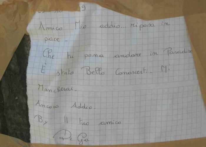 Il messaggio di un amico a Davide