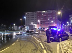 L'incidente alla rotonda di viale dei Partigiani.