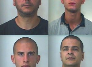 Le quattro persone arrestate: Ferdinando Taccone, Vincenzo Taccone, Claudio Taccone e Santo Mammoliti