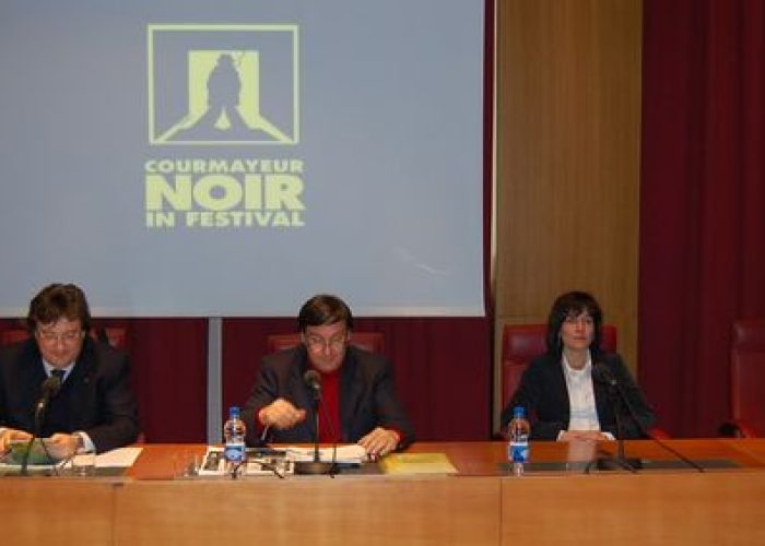 La conferenza stampa di presentazione: da sx l'Assessore Marguerettaz, Giorgio Gosetti, Fabrizia Derriard e Erika Centomo