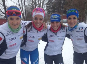 La squadra femminile della staffetta a Lahti - foto FISI