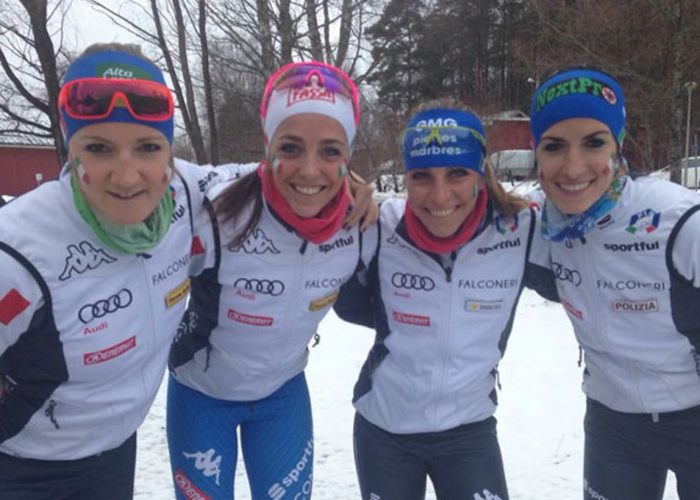 La squadra femminile della staffetta a Lahti - foto FISI