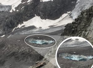 Il lago del ghiacciaio del Grand Croux non si è formato