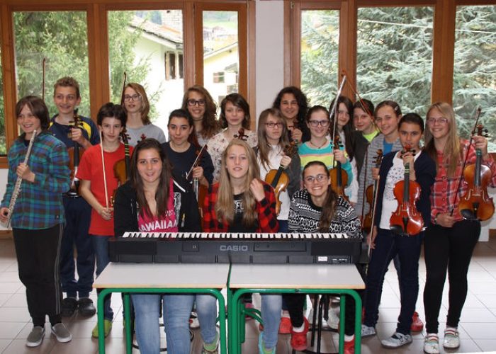 I ragazzi iscritti alla classe di Violino della scuola Secondaria ad Indirizzo Musicale di Morgex