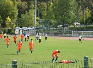 L'esultanza di Garbini dopo il gol