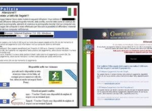 Le due pagine prodotte dal virus