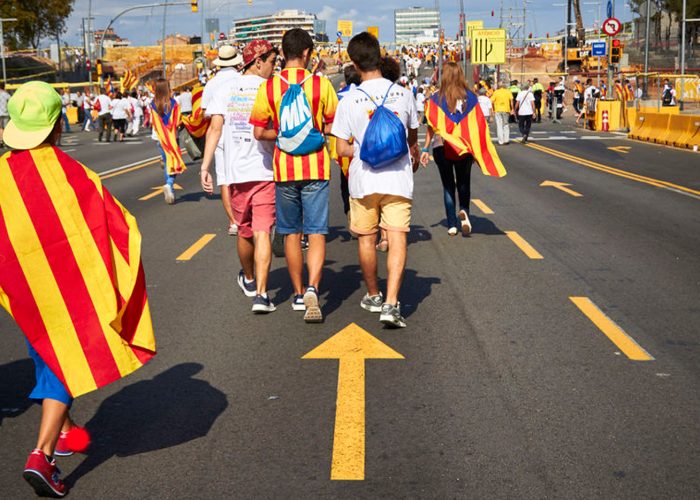 Manifestanti Catalogna