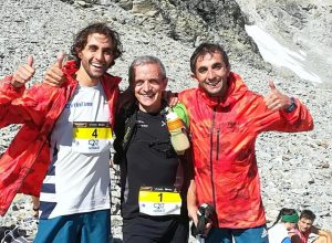 Martin Dematteis con Bruno Brunod e Bernard Dematteis - foto Facebook Cervino X-Trail