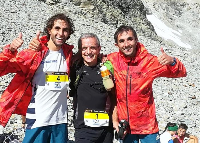 Martin Dematteis con Bruno Brunod e Bernard Dematteis - foto Facebook Cervino X-Trail