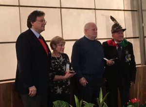 Da sinistra Aurelio Marguerettaz, Maria Colli, Guerrino Sansone Carlo Guaramonti