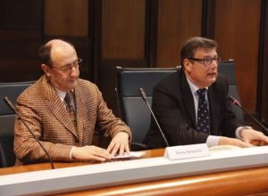 Denis Varaschin, Président de l'Université de Savoie, e Fabrizio Cassella, Rettore dell'Università della Valle d'Aosta